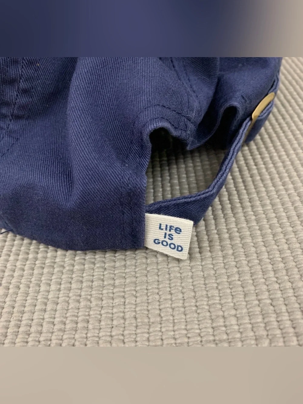 LIFE IS GOOD Women's Mama Bear Embroidered Adjustable Strapback Navy Blue Hat